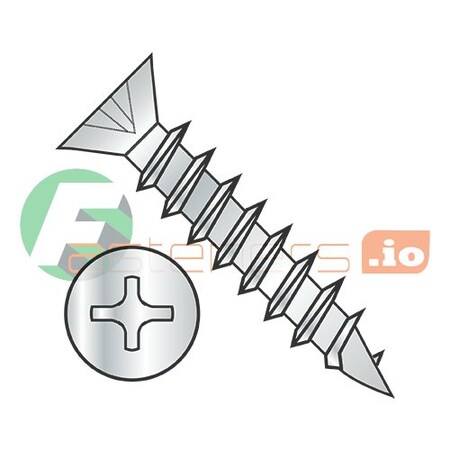 Newport Fasteners Wood Screw, #7, 5/8 in, Zinc Plated Steel Flat Head Phillips Drive, 10000 PK 927508